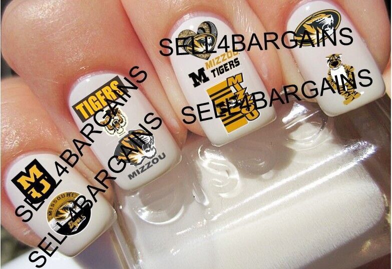 New 2023 Designs》MIZZOU MISSOURI TIGERS》10 Different Designs》Nail Art Decals