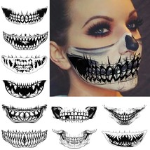 10 Packs Halloween Clown Horror Mouth Face Temporary Tattoo Prank Makeup Face De - £13.51 GBP