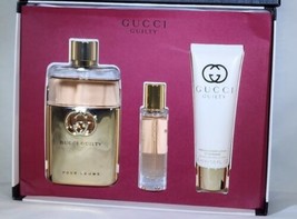 Gucci Guilty Pour Femme 3.0.Oz EDP SP 1.6.Oz lotion 15ml EDP SP Gift Set - £93.41 GBP
