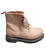 Steve Madden Combat Ankle Boots Girls Size 1 Rose Glitter Round Toe Side... - $67.39