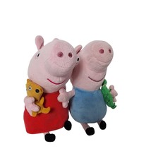 Ty Beanie Babies Peppa &amp; George Red Dress Dino Stuffed Animal Lot of 2 - $303.17 MXN