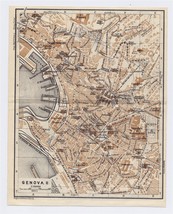 1934 Original Vintage City Map Of Genoa / Genova / Liguria Italy - £15.14 GBP