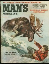 MAN&#39;S PULP MARCH 1956-JUAN PERON-BASEBALL-DRUGS-CRIME VF - $81.48