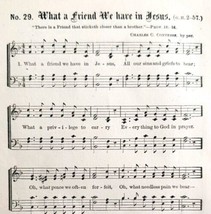 1883 Gospel Hymn What A Friend We Have In Jesus Sheet Music Victorian AD... - $14.99