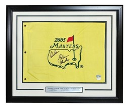 Arnold Palmer Jack Nicklaus Lecteur Signé Encadré 2005 Masters Golf Flag Bas Loa - £1,952.99 GBP