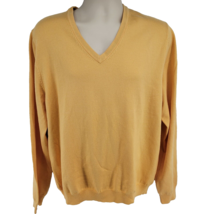 Brooks Brothers Merino Wool V-neck Sweater Size L Yellow - £16.06 GBP