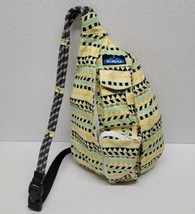 Kavu Rope Sling Backpack Yellow Green Black Aztec / Geometric Bag - £19.30 GBP