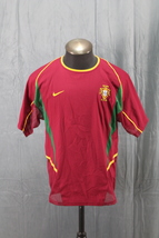 Tea  Portugal Soccer Jersey - 2002 Home Jersey by Nike - Men&#39;s Medium - £59.95 GBP