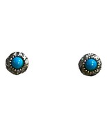 Vintage Sterling Silver Turquoise Blue Stud Earrings Post Pierced Southw... - $46.74