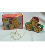 VINTAGE Brio WOODEN &amp; PLASTIC RATTLE CART PULL TOY IN BOX Sweden - €16,06 EUR