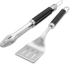 Stainless Steel Grilling Tool Set With Precision Tongs From Weber. - $46.98