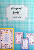 BOX 12 Christian Baby  Greeting Cards, Bible Scripture,  3 each 4 Designs - £5.30 GBP