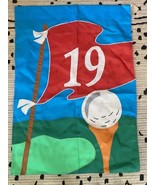 Vintage Embroidered Applique Yard Garden Flag Golfing 19th Hole Golf Clu... - £15.52 GBP