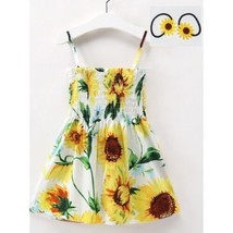 NWT Toddler Girls Sunflower Dress Hair Ponytail Holders 2T 3T 4T 5T 6 NWT - £12.78 GBP