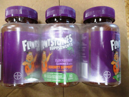 Flintstones Kids Elderberry Gummies with Immunity Support 3 Packs 60Ct exp 07/24 - £18.59 GBP