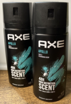 Lot of 2 AXE Apollo Sage &amp; Cedarwood Scent 48 HR Deodorant Body Spray 4 oz - £11.05 GBP