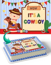 Is A Cowboy Kids Edible Image Cake Topper Personalized Birthday Sheet De... - €12,92 EUR