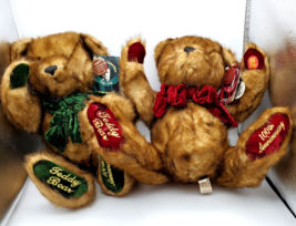 Dan Dee Plush Bears 100th Anniversary Pair Red and Green 2002 Theodore R... - $23.20
