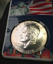 1776-1976 Type 2 P  Eisenhower Dollar Ike Special Statue Of Liberty, Flag Label - £13.20 GBP