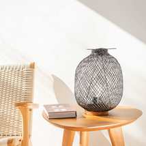 A DA Bamboo Boho Table Lamp - Natural Elegance Illuminated (Black) - £110.16 GBP