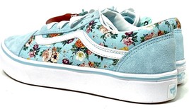 Vans Garden Floral Sneakers Old Skool Aqua Suede Girls’ Size 11 - £50.79 GBP