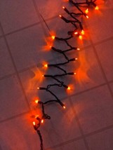 Orange Halloween Holiday String Lights 6&#39; Works - £22.33 GBP
