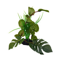 Plants On Base, Artificial Aquarium&amp; Terrarium Fish Tank Foliage Decor O... - $15.79