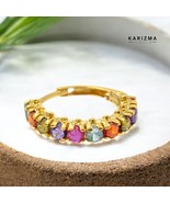 Indien 18K Véritable Or Nez Anneaux Multi Zircone Stylé Clicker Nez Anne... - €93,85 EUR