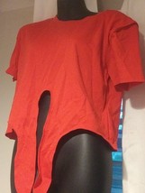 Shop Michella Red Botique Top Front Tie Shoulder Pads 90&#39;s Small - £7.09 GBP