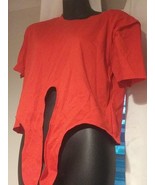 Shop Michella Red Botique Top Front Tie Shoulder Pads 90&#39;s Small - €8,09 EUR