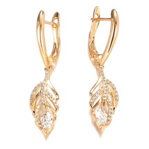 Earings Women Fashion Jewelry Long Tassel Dangle Earrings 585 Rose Gold Natural  - £9.70 GBP