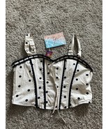 watermelon sugar womens cropped croset polka dot top Ruched Back Size Large - $24.89 CAD