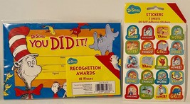 Dr. Seuss YOU DID IT Recognition Award Certificates and Rewards Stickers Lot - £4.97 GBP