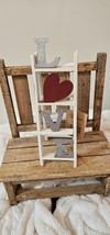 Valentine&#39;s Day Decorative &quot;LOVE&quot; Ladder Tiered Tray Hutch Decor - £16.84 GBP