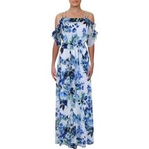 Lauren Ralph Lauren Womens Printed Cold Shoulder Maxi Dress,Light Blue Multi,18 - £158.27 GBP