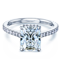 3CT Radiant-Cut Simulate Diamond Solitaire Engagement Ring 14k White Gold Finish - £86.11 GBP