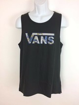 Men&#39;s dark grey cotton T Shirt tank VANS floral logo size S New with tags - £14.11 GBP