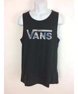 Men&#39;s dark grey cotton T Shirt tank VANS floral logo size S New with tags - £13.99 GBP