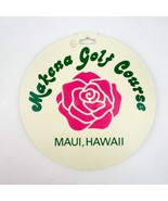 Vintage Makena Golf Course Club Bag Tag Maui Hawaii Pink Flower PGA - $285.40 MXN
