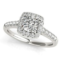 14k white gold Square shape diamond engagement ring/1 carat diamond wedding ring - £8,390.07 GBP