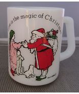 Vtg American Greetings Federal Milk Glass Holly Hobbie Christmas Coffee ... - $13.99