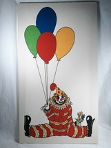 Clown Picture Printed Canvas Domus Textiles 1978 Vintage Wall Hanging - £140.93 GBP