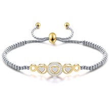 New Gold-Color Tone Beaded Bracelets Girls Gift Adjustable Statement Jewelry Pul - £10.52 GBP