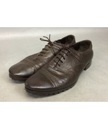 Prada Men&#39;s 2E2720 Saffiano Brown Leather Business Shoes - Size 9 - €38,38 EUR