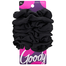 Ouchless Jersey Scrunchies, 8 Ct, Black, Damage-Free, Dentless - $10.67