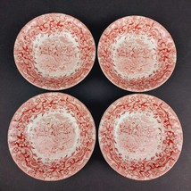 Vtg Red River Ironstone 17th Century England 5&quot; Berry Bowls Farm Scene Lot of 4 - £22.27 GBP