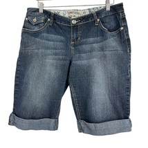 YMI jean shorts 16 womens denim cuffed medium wash 5 pocket style - £8.70 GBP