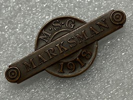 CIRCA 1918, WWI, MICHIGAN STATE GUARD, MARKSMAN AWARD, BADGE, PINBACK, O... - $35.00