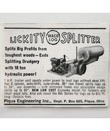 1969 Piqua Waco Logs Lickity Log Splitter Advertisement Outdoor Work Woo... - $19.99