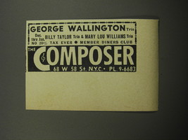1957 The Composer Club Ad - George Wallington, Billy Taylor, Mary Lou Williams - £14.85 GBP